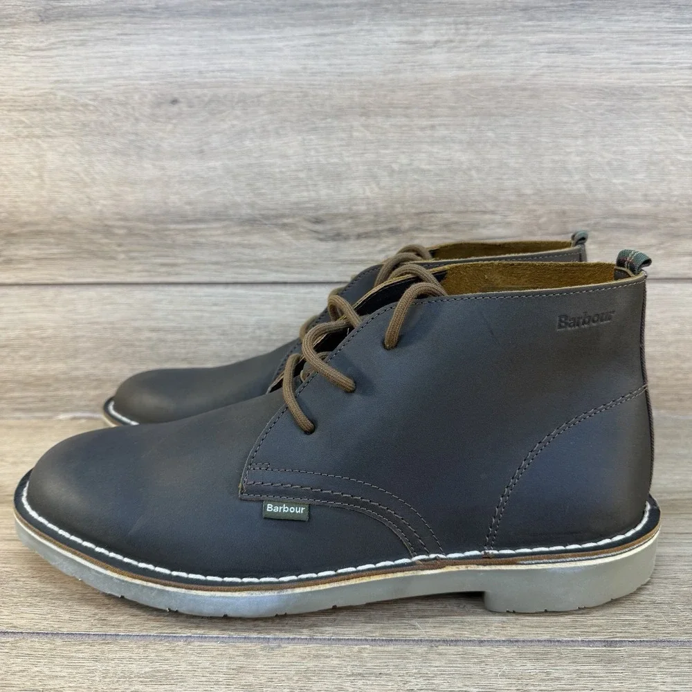Barbour Siton Desert Boot Leather Brown Chukka Men's Size US 9 UK 8